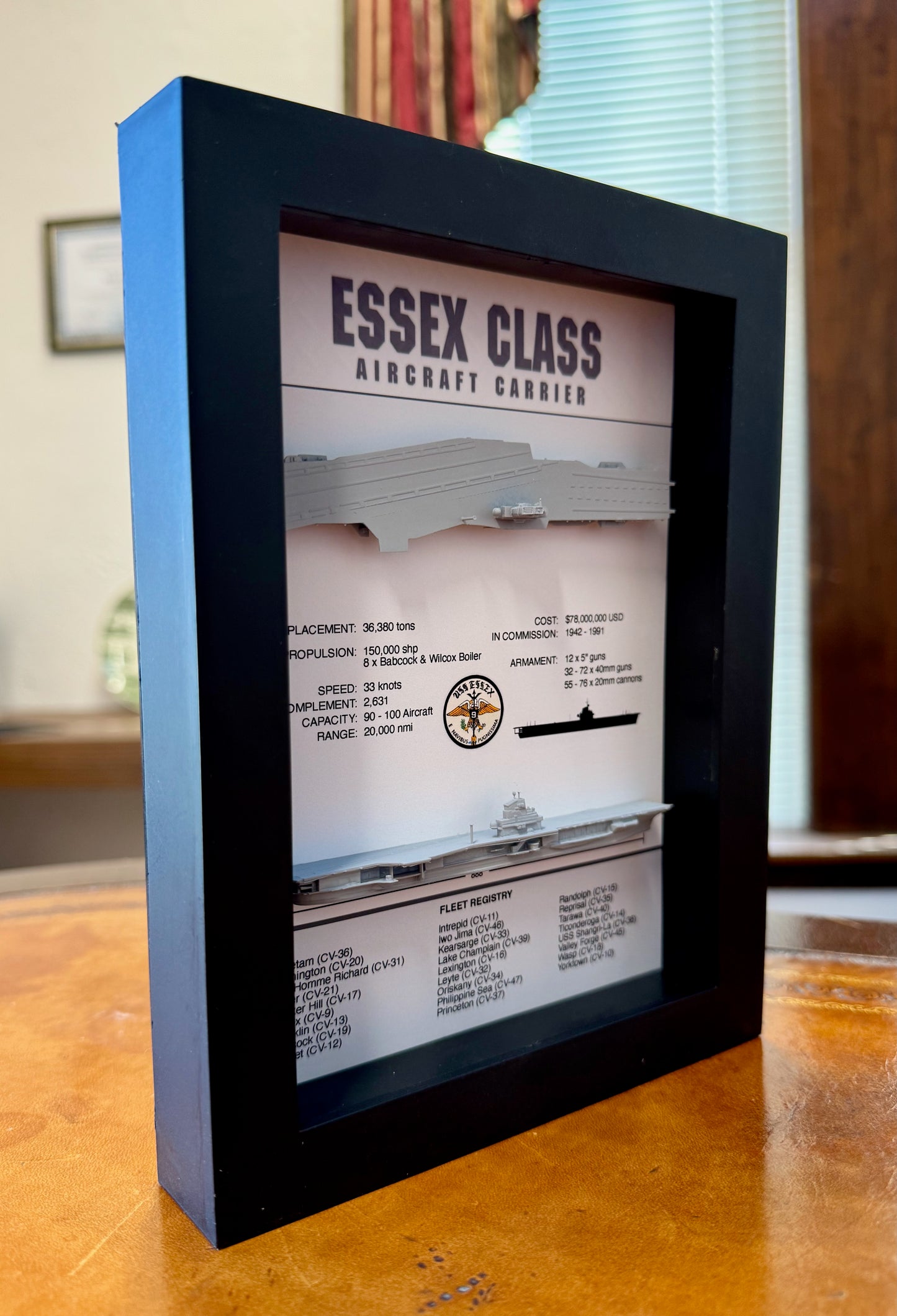 Essex Class Display Shadow Box, 6" x 8", Black