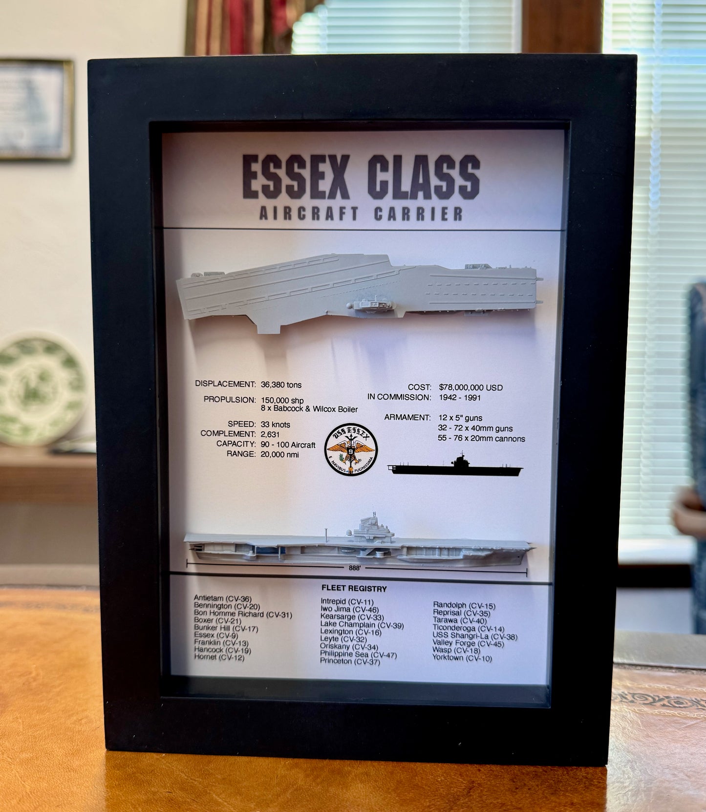 Essex Class Display Shadow Box, 6" x 8", Black